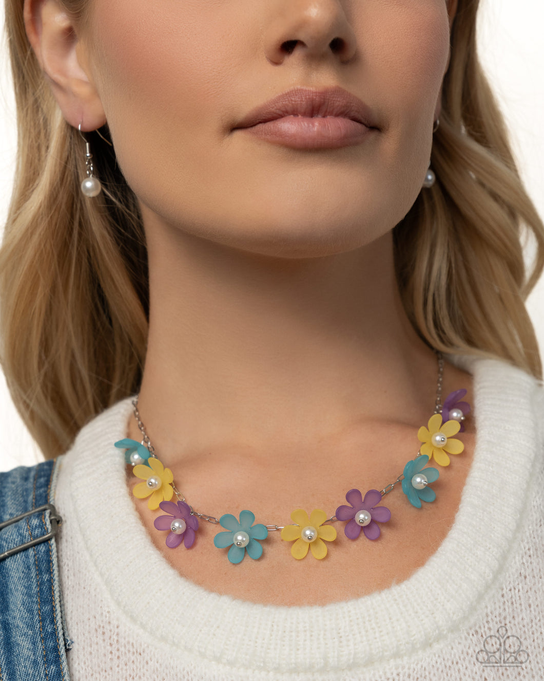 Complete Look - Purple Set: Floral Revival - Purple Necklace and Fresh Flowers - Purple Bracelet (BB-PR-DA)