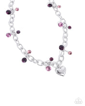 Load image into Gallery viewer, Complete Look - Purple Heart Set: Seesaw Statement - Purple  Necklace and Shimmer - Purple Bracelet (BB-PR-CO)
