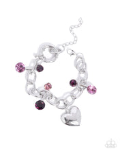 Load image into Gallery viewer, Complete Look - Purple Heart Set: Seesaw Statement - Purple  Necklace and Shimmer - Purple Bracelet (BB-PR-CO)
