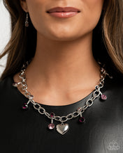 Load image into Gallery viewer, Complete Look - Purple Heart Set: Seesaw Statement - Purple  Necklace and Shimmer - Purple Bracelet (BB-PR-CO)
