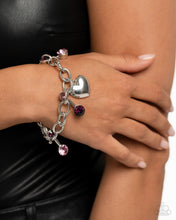 Load image into Gallery viewer, Complete Look - Purple Heart Set: Seesaw Statement - Purple  Necklace and Shimmer - Purple Bracelet (BB-PR-CO)
