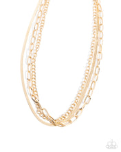 Load image into Gallery viewer, Complete Look - Gold Set: Mismatched Maverick - Gold Necklace and Mismatched Mechanic - Gold  Bracelet (BB-GD-BU)
