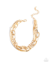 Load image into Gallery viewer, Complete Look - Gold Set: Mismatched Maverick - Gold Necklace and Mismatched Mechanic - Gold  Bracelet (BB-GD-BU)
