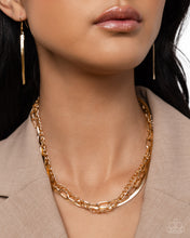 Load image into Gallery viewer, Complete Look - Gold Set: Mismatched Maverick - Gold Necklace and Mismatched Mechanic - Gold  Bracelet (BB-GD-BU)
