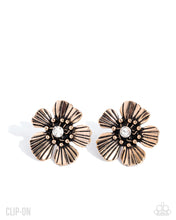 Load image into Gallery viewer, Blossoming Backdrop - Gold (Clip-On) Earring
