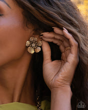 Load image into Gallery viewer, Blossoming Backdrop - Gold (Clip-On) Earring
