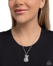 Load image into Gallery viewer, Cat Call - White (Rhinestone) Necklace
