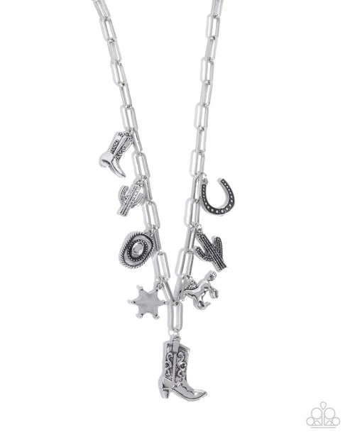 Hoedown Throwdown - Silver (Western-inspired Charms) Necklace