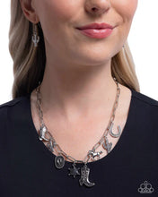 Load image into Gallery viewer, Hoedown Throwdown - Silver (Western-inspired Charms) Necklace
