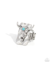 Load image into Gallery viewer, Continual Chic - Blue (Turquoise) Bull Skull Ring
