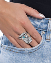 Load image into Gallery viewer, Continual Chic - Blue (Turquoise) Bull Skull Ring

