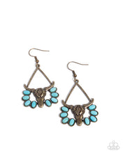 Load image into Gallery viewer, Western Whirlwind - Brass (Turquoise) Earring
