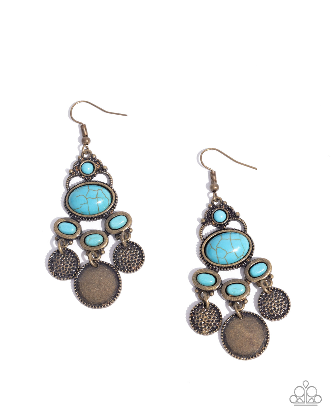 Chandelier Candor - Brass (Turquoise) Earring