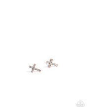 Load image into Gallery viewer, Sacred Shimmer - Gold Post Cross Earring
