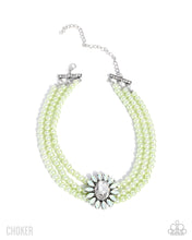 Load image into Gallery viewer, Conscious Chic - Complete Look Set: Opulent Observation - Green Necklace and Perceptive Pearls - Green Bracelet (BB-GR-JS)
