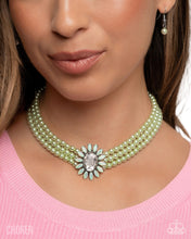 Load image into Gallery viewer, Conscious Chic - Complete Look Set: Opulent Observation - Green Necklace and Perceptive Pearls - Green Bracelet (BB-GR-JS)

