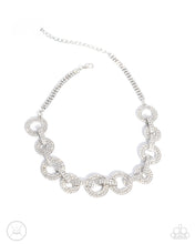 Load image into Gallery viewer, Elegant Embrace - White (Rhinestone) Choker Necklace
