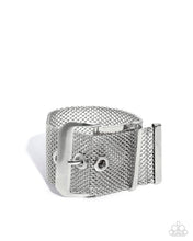 Load image into Gallery viewer, Defiant Display - Silver Mesh Buckle Belt Bracelet
