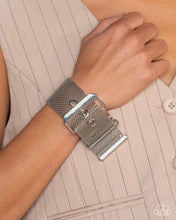 Load image into Gallery viewer, Defiant Display - Silver Mesh Buckle Belt Bracelet
