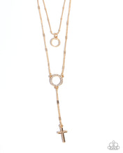 Load image into Gallery viewer, Faithfully Fierce - Gold (Cross) Necklace
