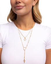 Load image into Gallery viewer, Faithfully Fierce - Gold (Cross) Necklace
