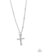 Load image into Gallery viewer, Endless Faith - White (Rhinestone Cross) Necklace
