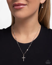 Load image into Gallery viewer, Endless Faith - White (Rhinestone Cross) Necklace

