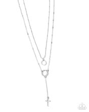 Load image into Gallery viewer, Faithfully Fierce - White (Silver Cross) Necklace
