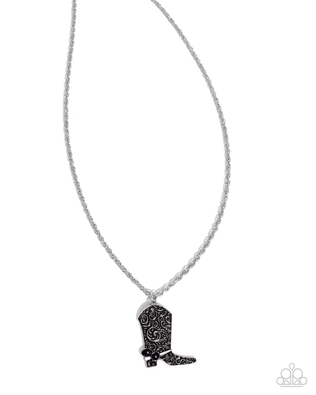 Blazing Boot - Black (Cowboy Boot) Necklace