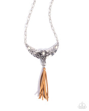Load image into Gallery viewer, Limitless Longhorn - White Stone (Bull Skull Pendant) Necklace
