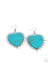 Load image into Gallery viewer, Dazzling Damsel - Blue (Turquoise) Heart Earring
