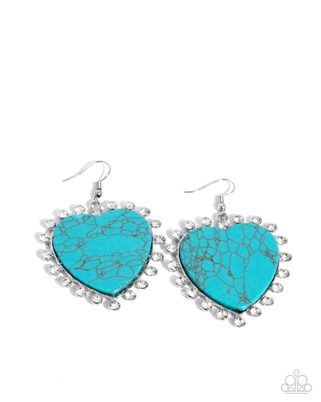 Dazzling Damsel - Blue (Turquoise) Heart Earring
