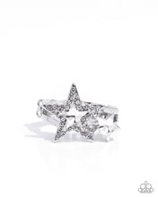 Load image into Gallery viewer, I Pledge Allegiance to the Stars - White (Rhinestone) Star Ring

