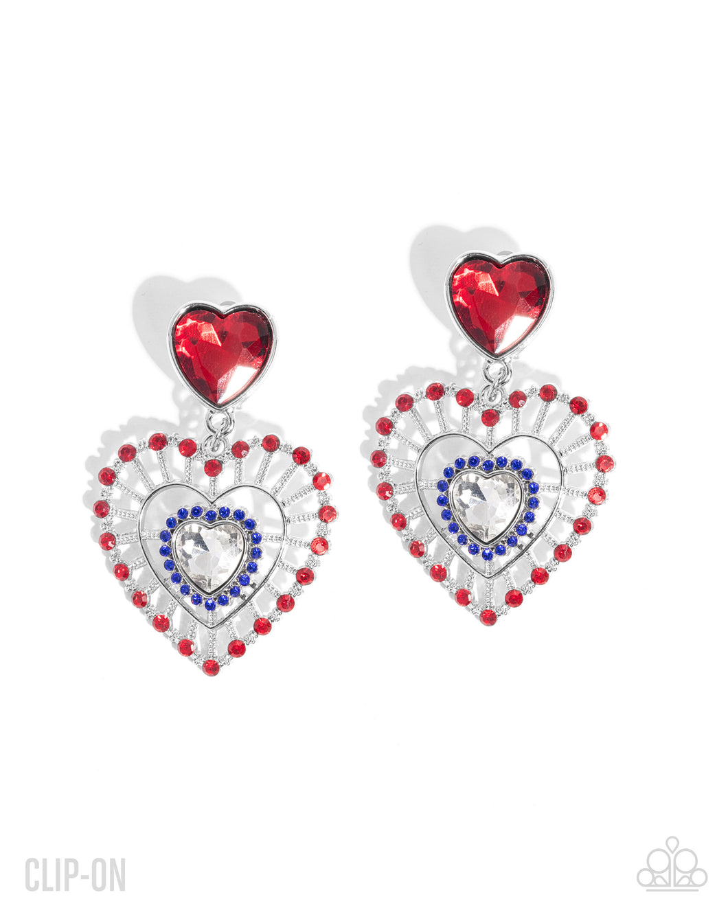 Patriotic Pattern - Multi Clip-On Earring