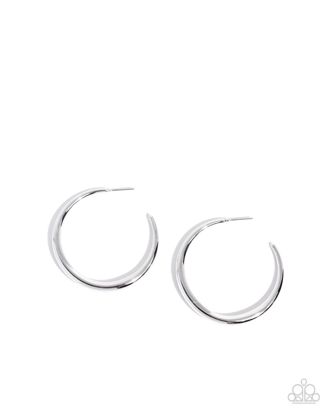 Sleek Selvage - Silver Hoop Earring