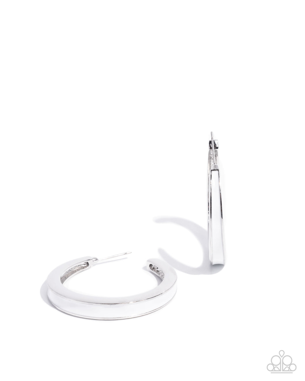 Painted Prowess - White Hoop Earring