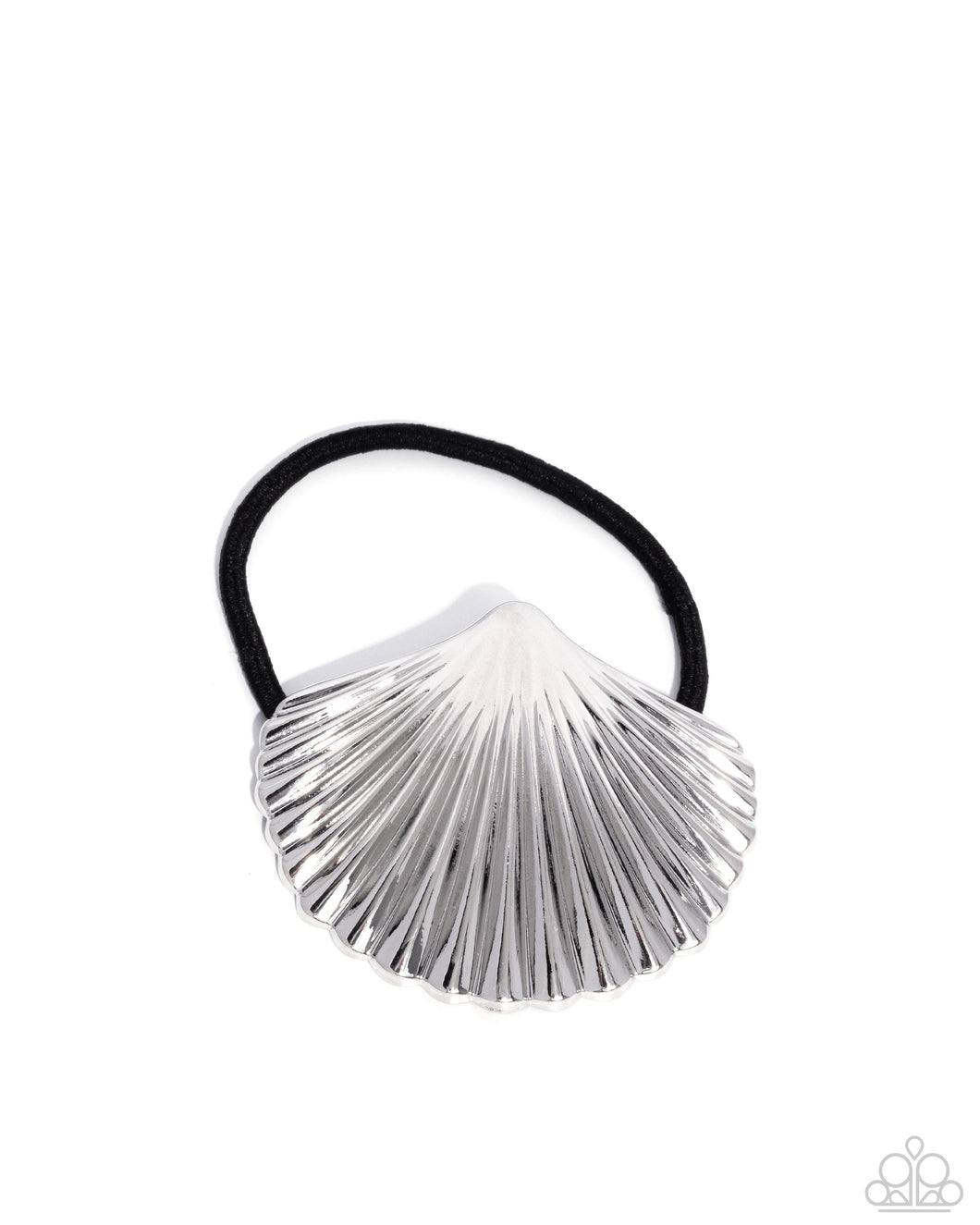 Short Seashell - Silver Hair Tie