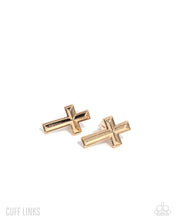 Load image into Gallery viewer, Crowning Cuff Links - Gold (Cross) Cuff Link
