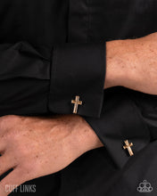 Load image into Gallery viewer, Crowning Cuff Links - Gold (Cross) Cuff Link

