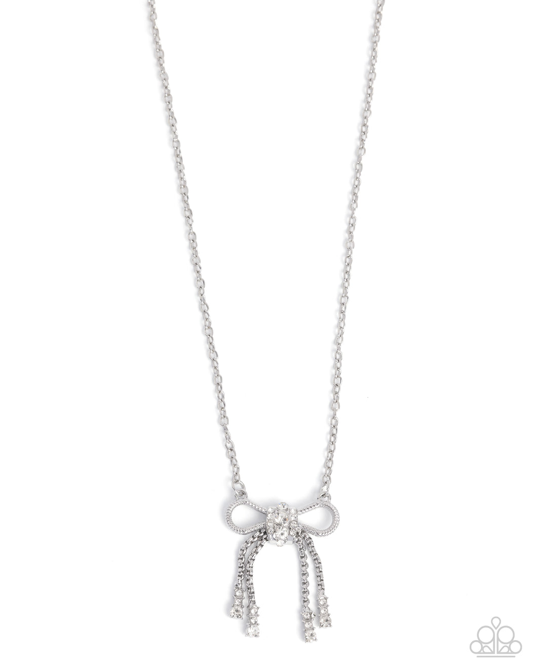 Coquette Celebrity - White (Rhinestone Bow) Necklace