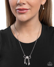Load image into Gallery viewer, Coquette Celebrity - White (Rhinestone Bow) Necklace
