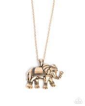 Load image into Gallery viewer, Elaborate Elephant - Gold Necklace
