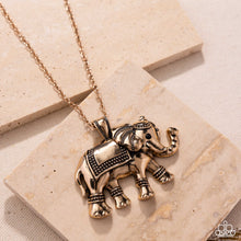 Load image into Gallery viewer, Elaborate Elephant - Gold Necklace
