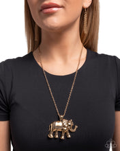 Load image into Gallery viewer, Elaborate Elephant - Gold Necklace
