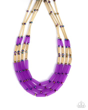 Load image into Gallery viewer, Cylindrical Craze - Purple Necklace
