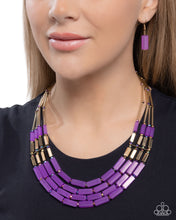 Load image into Gallery viewer, Cylindrical Craze - Purple Necklace
