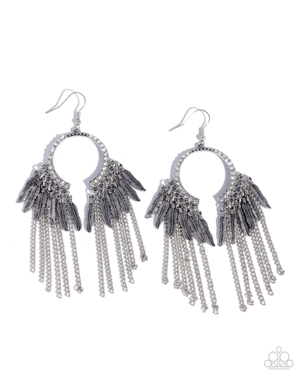 Free-Spirited Fringe - Silver (Feather) Earring