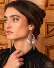 Load image into Gallery viewer, Free-Spirited Fringe - Silver (Feather) Earring
