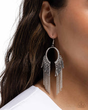 Load image into Gallery viewer, Free-Spirited Fringe - Silver (Feather) Earring

