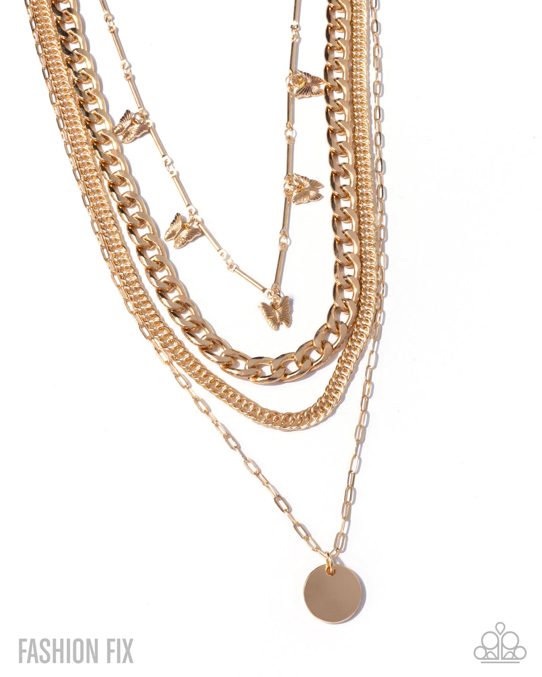 Fluttering Fringe - Gold Necklace (GM-0925)